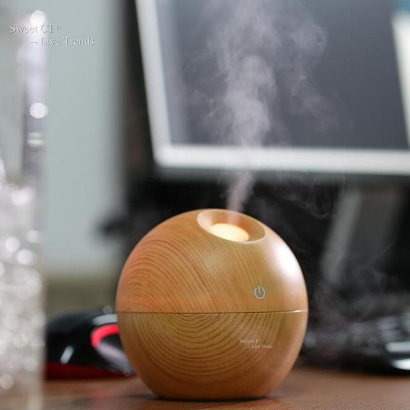 130ML LED Ultrasonic Cool Mist Air Humidifier - Indigo-Temple