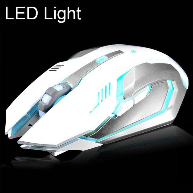 Wireless Rechargeable 6 Buttons LED Backlit  Mouse - Indigo-Temple