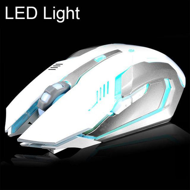 Wireless Rechargeable 6 Buttons LED Backlit  Mouse - Indigo-Temple