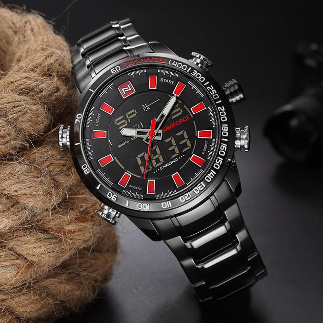 M109 -FULL STEEL TACTICAL WRIST WATCH - Indigo-Temple