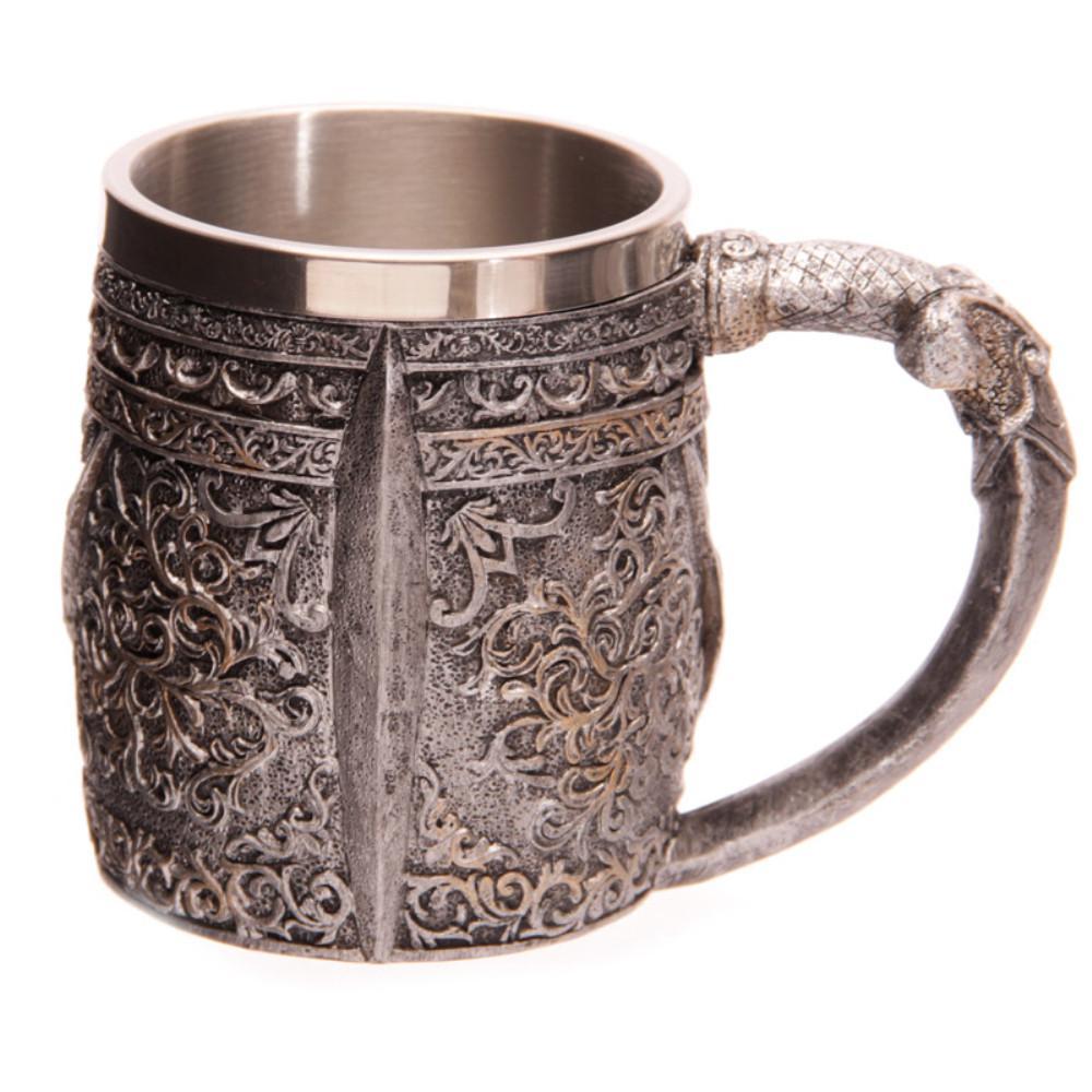 Stainless Steel  Double Wall Skull Beer Mug - Indigo-Temple