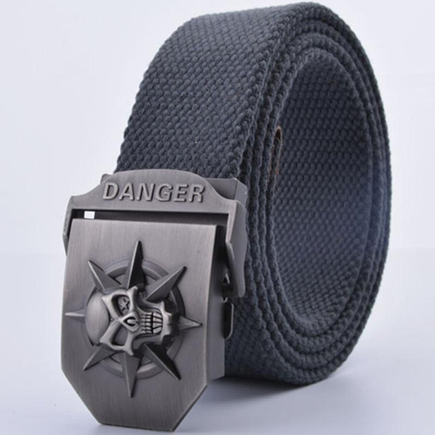 Skull Tactical Buckle Belt - Indigo-Temple
