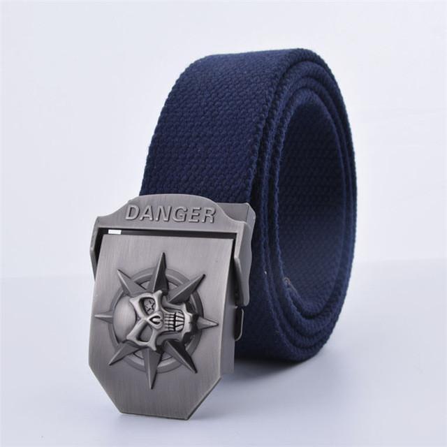 Skull Tactical Buckle Belt - Indigo-Temple