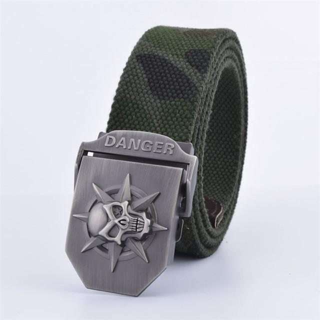 Skull Tactical Buckle Belt - Indigo-Temple