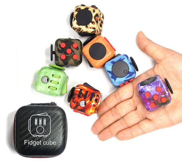 Designer Fidget Cube + Case - Indigo-Temple