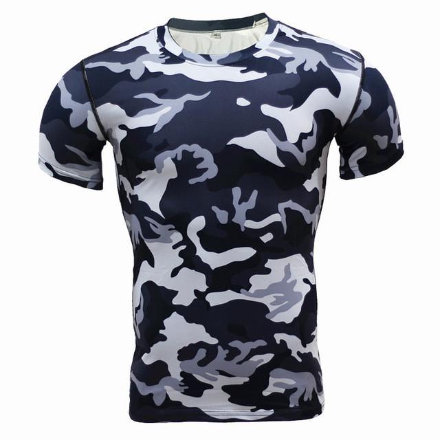 Camouflage Breathable Tactical T-Shirt - Indigo-Temple