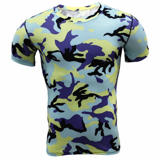 Camouflage Breathable Tactical T-Shirt - Indigo-Temple