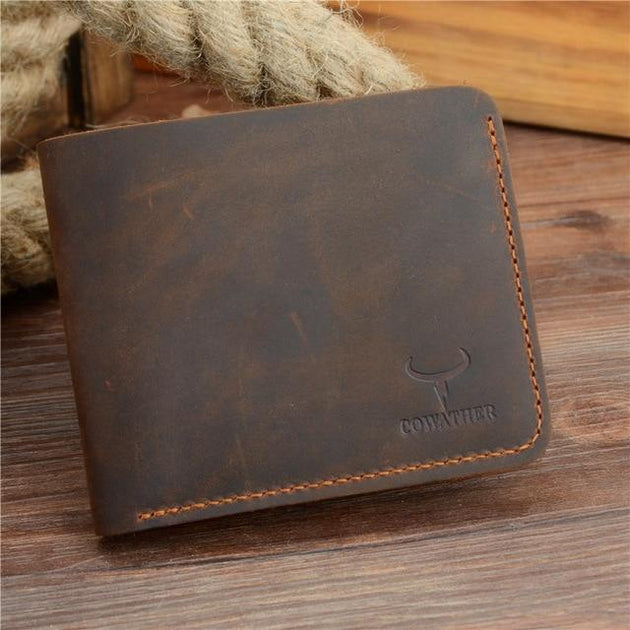 COWATHER™ Genuine Leather Vintage Wallet - Indigo-Temple