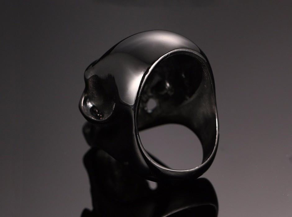 Stainless steel skull ring - Black\Gold - Indigo-Temple