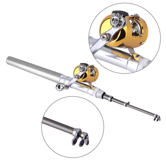 Ultra-Portable Mini Fishing Rod With Reel - Indigo-Temple