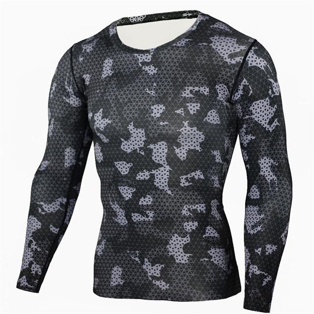 Military Quick Dry Camo Long Sleeve T-Shirt - Indigo-Temple