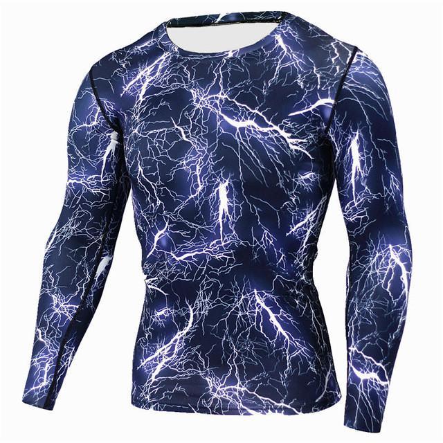 Military Quick Dry Camo Long Sleeve T-Shirt - Indigo-Temple