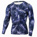 Military Quick Dry Camo Long Sleeve T-Shirt - Indigo-Temple