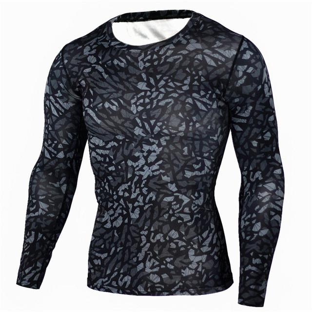 Military Quick Dry Camo Long Sleeve T-Shirt - Indigo-Temple