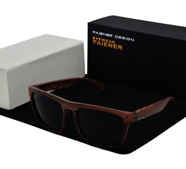 PAIENER™ Wood-Pattern Polarized Unisex Sunglasses - Indigo-Temple