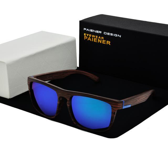 PAIENER™ Wood-Pattern Polarized Unisex Sunglasses - Indigo-Temple