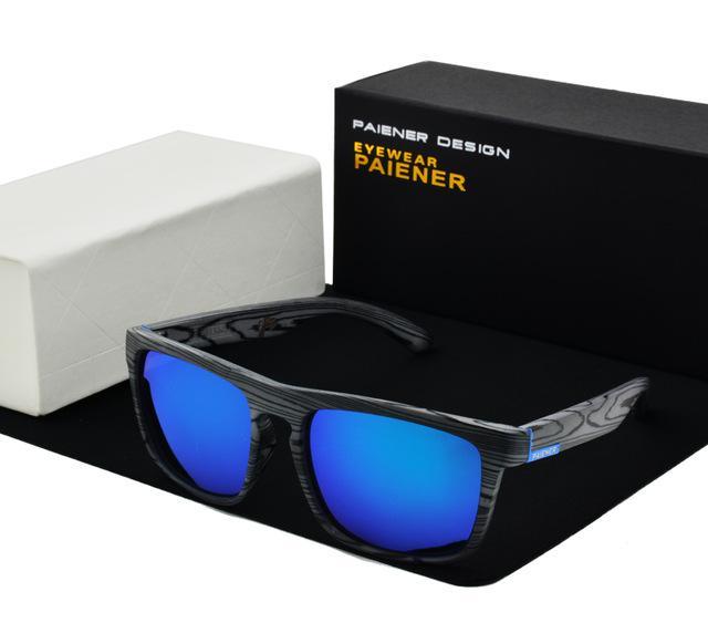 PAIENER™ Wood-Pattern Polarized Unisex Sunglasses - Indigo-Temple