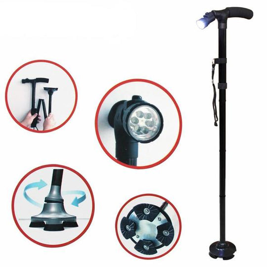 Magic Cane™ Foldable Walking Stick With LED Light - Indigo-Temple