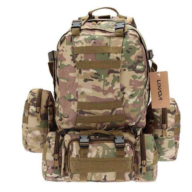3 in 1  Military Tactical Molle Backpack - Indigo-Temple