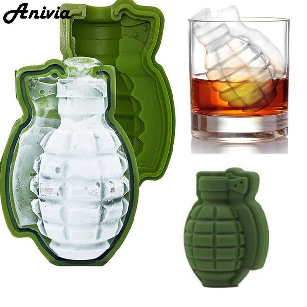 Grenade Shape Ice Cube Mold (2 sets) - Indigo-Temple