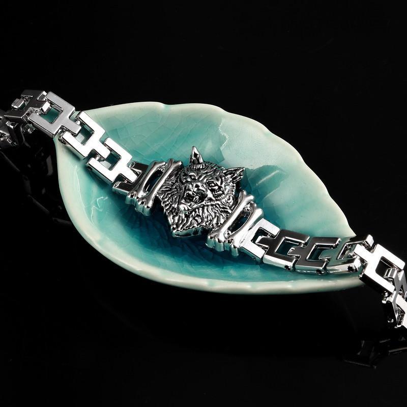 WOLF- Stainless Steel Charm bracelet - Indigo-Temple