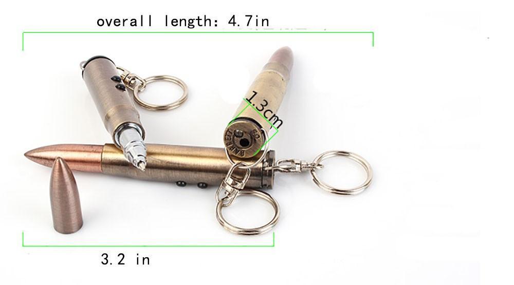 Mini 3 IN 1 LED Flashlight / Ball-point Pen/Red Laser /Key Chain - Indigo-Temple