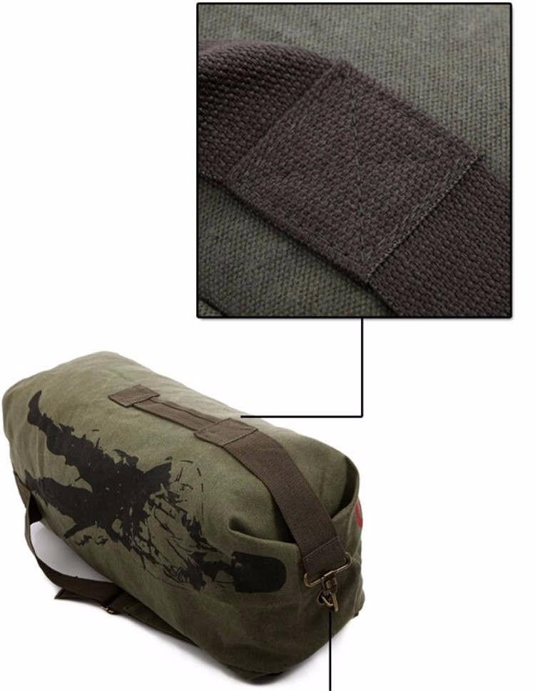 Army Canvas Bucket Bag - Indigo-Temple