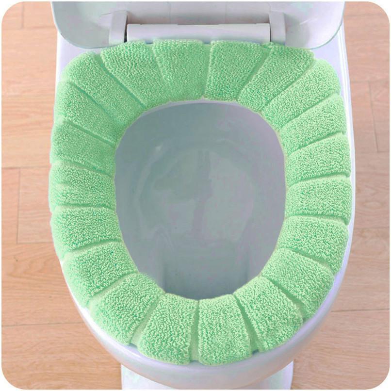 Warm & Comfortable Velvet Toilet Seat Cushion (2pcs) - Indigo-Temple