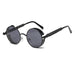 Retro Circular Unisex Steampunk Polarized Sunglasses - Indigo-Temple