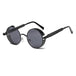 Retro Circular Unisex Steampunk Polarized Sunglasses - Indigo-Temple