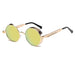 Retro Circular Unisex Steampunk Polarized Sunglasses - Indigo-Temple