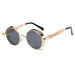 Retro Circular Unisex Steampunk Polarized Sunglasses - Indigo-Temple