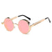 Retro Circular Unisex Steampunk Polarized Sunglasses - Indigo-Temple