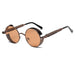 Retro Circular Unisex Steampunk Polarized Sunglasses - Indigo-Temple