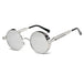 Retro Circular Unisex Steampunk Polarized Sunglasses - Indigo-Temple