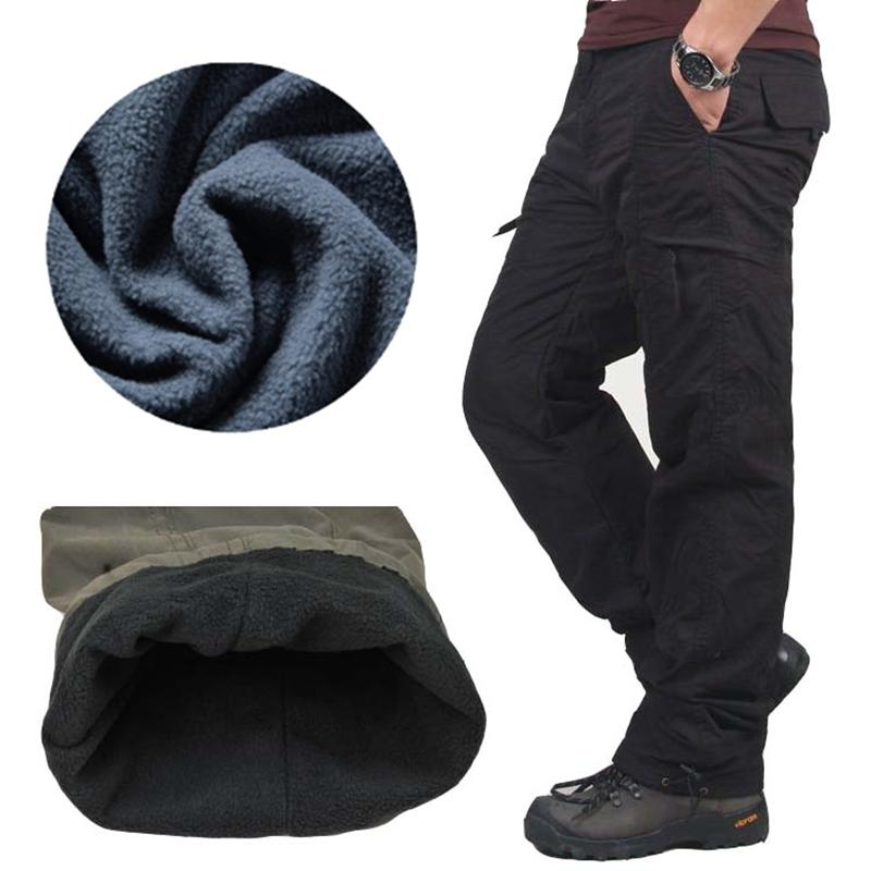 Double Layer Military Flannel Lined Cargo Pants - Indigo-Temple