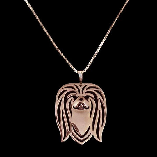 Pekingese dog necklace - Indigo-Temple