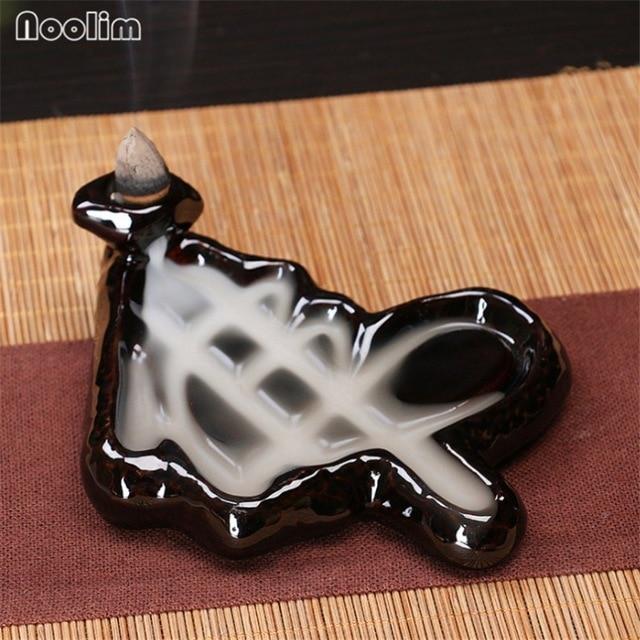 Mini Ceramic Waterfall Backflow Incense Burners - Indigo-Temple