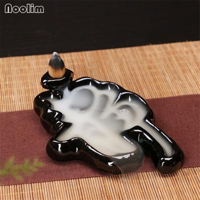Mini Ceramic Waterfall Backflow Incense Burners - Indigo-Temple