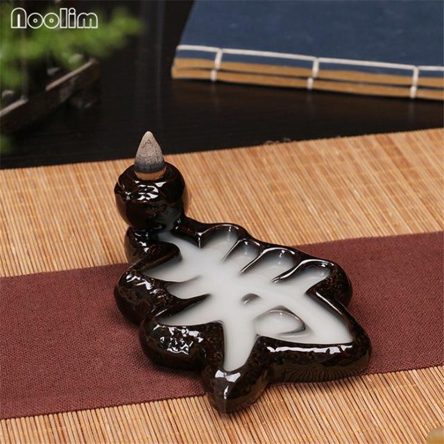 Mini Ceramic Waterfall Backflow Incense Burners - Indigo-Temple