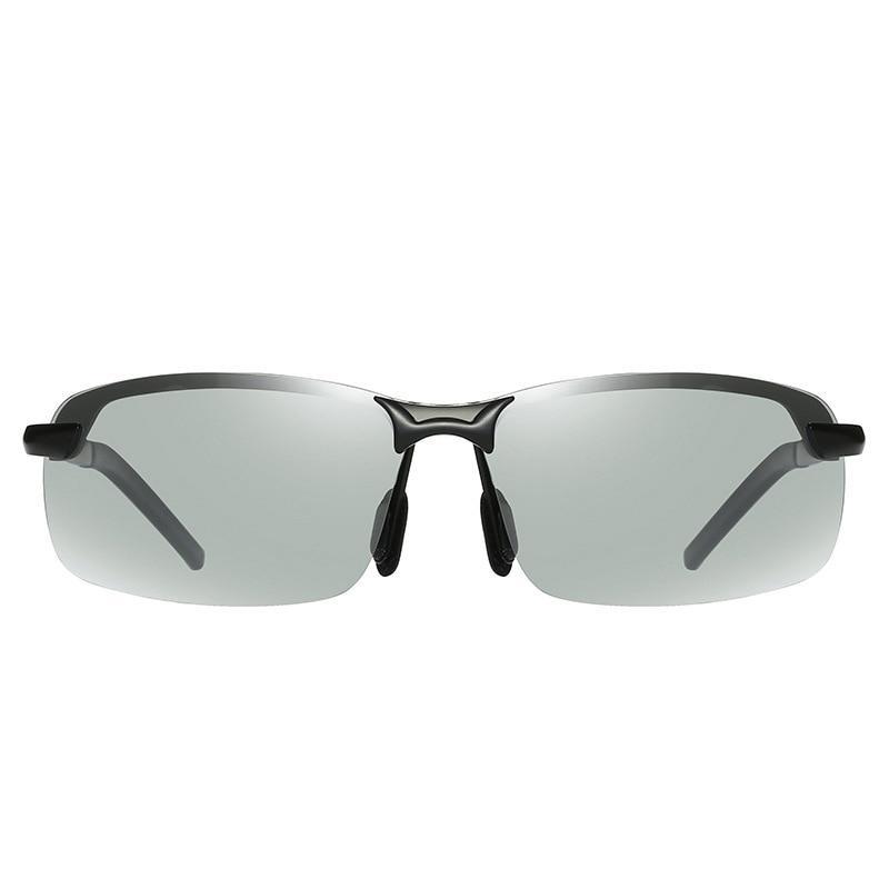 Semi-Rimless Photochromic (Auto-Tinting) Sunglasses - Indigo-Temple