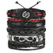 IF ME™ Vintage Multi-Layer Men's Leather Bracelet Sets - Indigo-Temple
