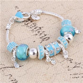 Women's Decorative Bead and Charm Bracelet - Indigo-Temple