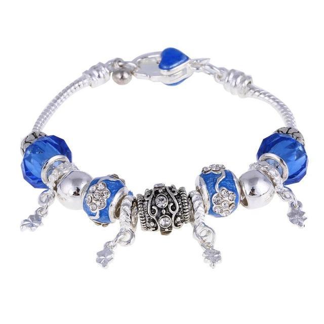 Women's Decorative Bead and Charm Bracelet - Indigo-Temple