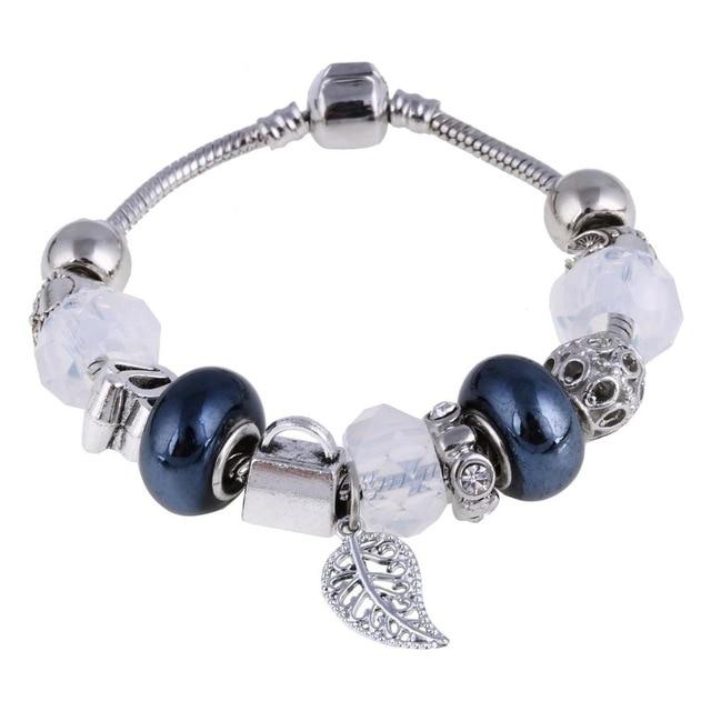 Women's Decorative Bead and Charm Bracelet - Indigo-Temple