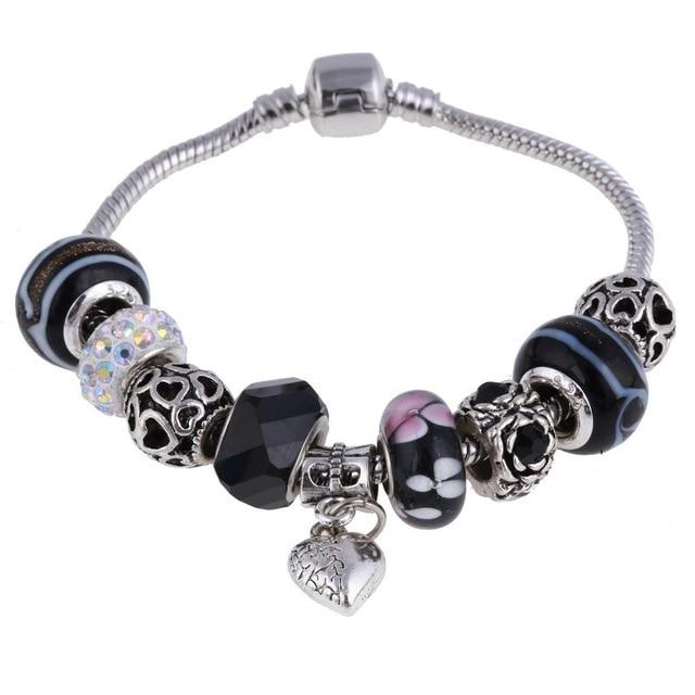 Women's Decorative Bead and Charm Bracelet - Indigo-Temple
