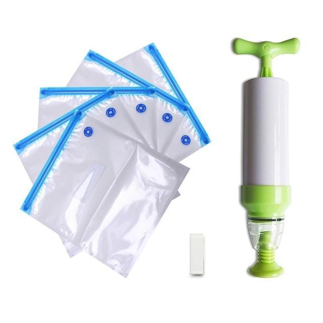 AlwaysFresh™ Vacuum Sealed bags & Pump set - Indigo-Temple