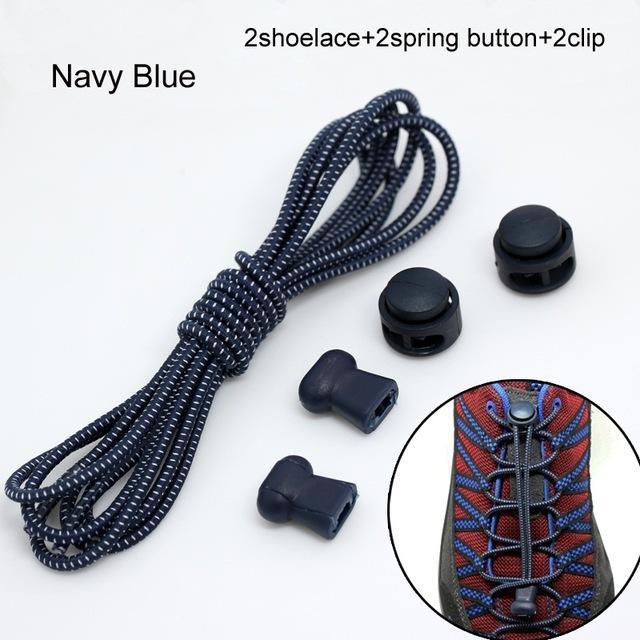Elastic Locking Shoe Laces (2 sets) - Indigo-Temple