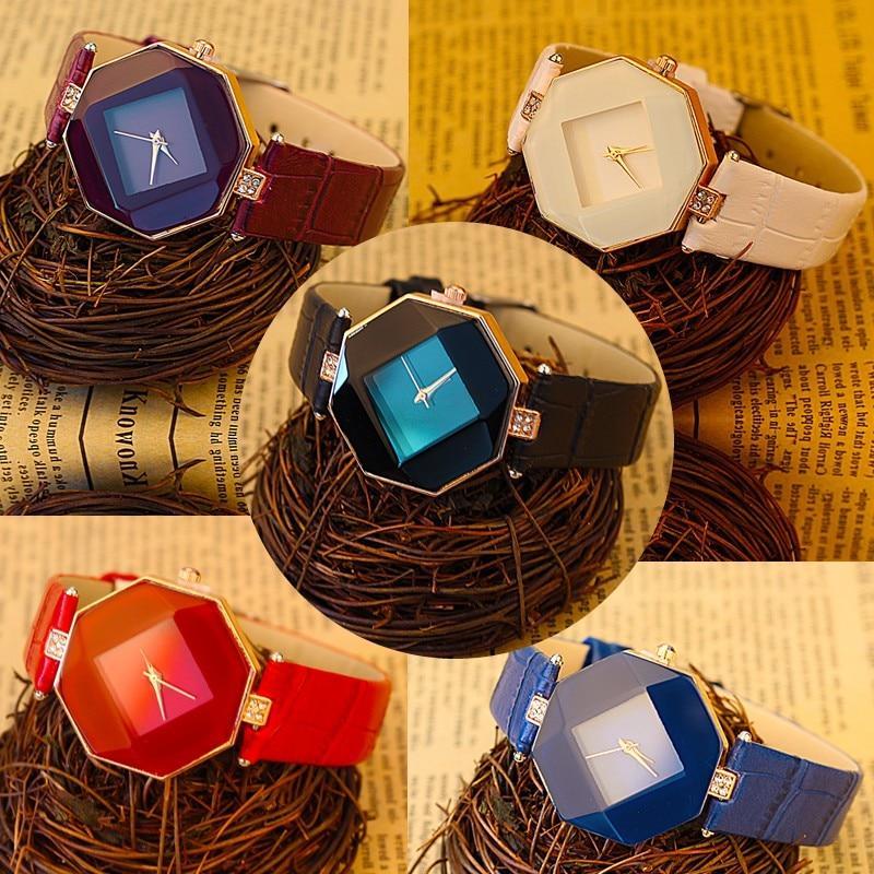 Glamorous Geometric Gem-Cut Women's Watch - Indigo-Temple
