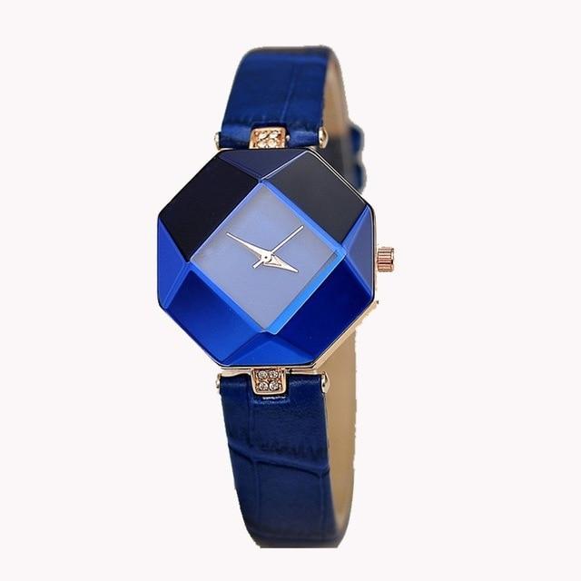 Glamorous Geometric Gem-Cut Women's Watch - Indigo-Temple